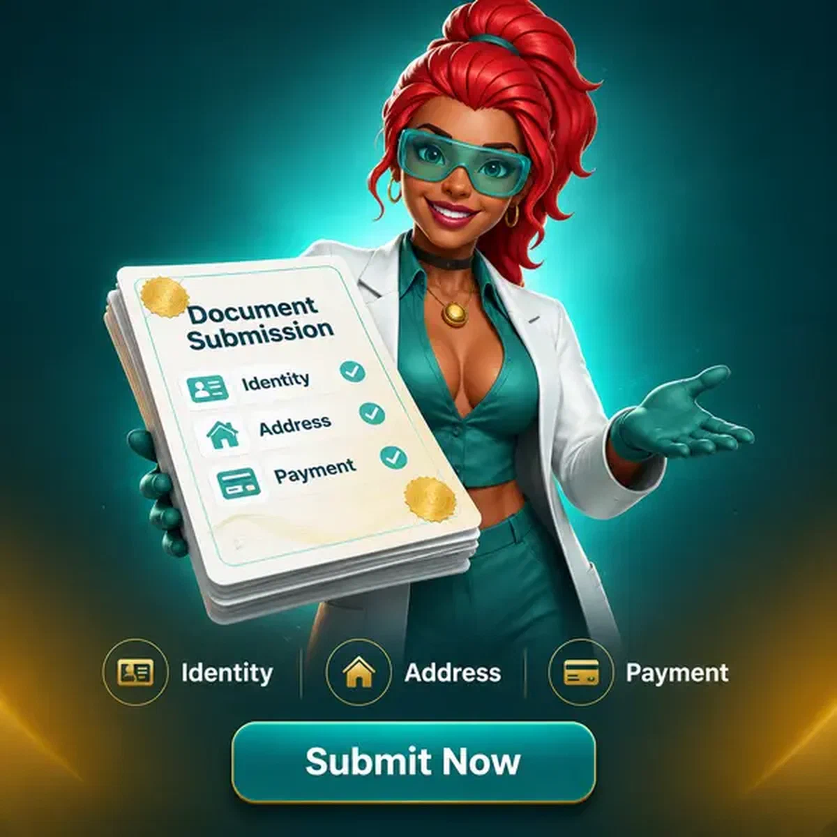 Joueur vérifiant des documents chez Boomzino avec un sourire professionnel confiant