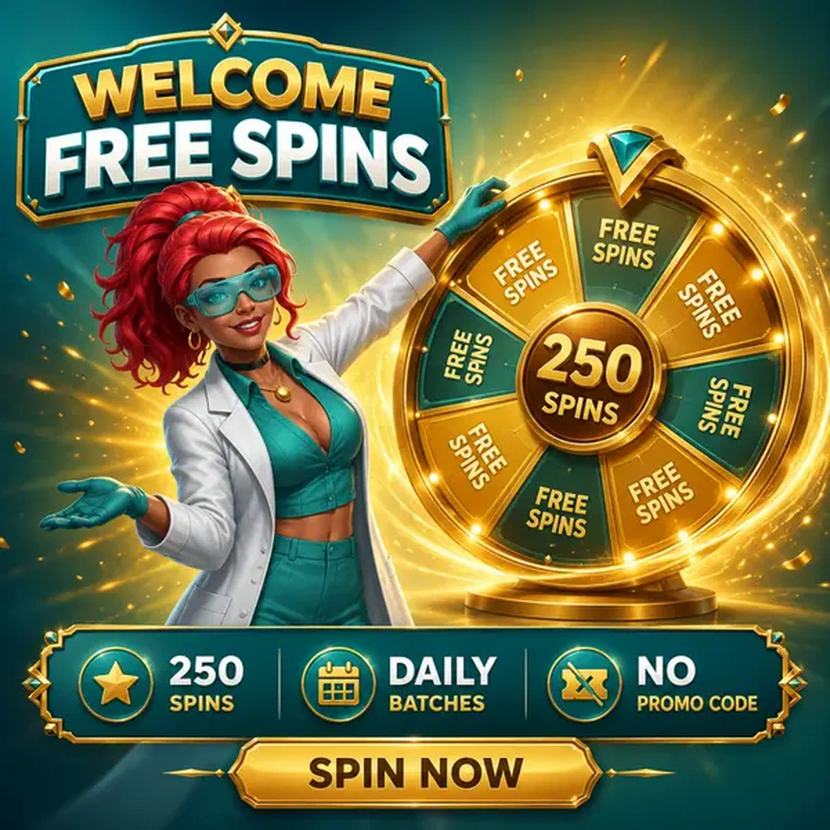 Joueur faisant tourner une roue de prix dorée pour des tours gratuits au casino Boomzino