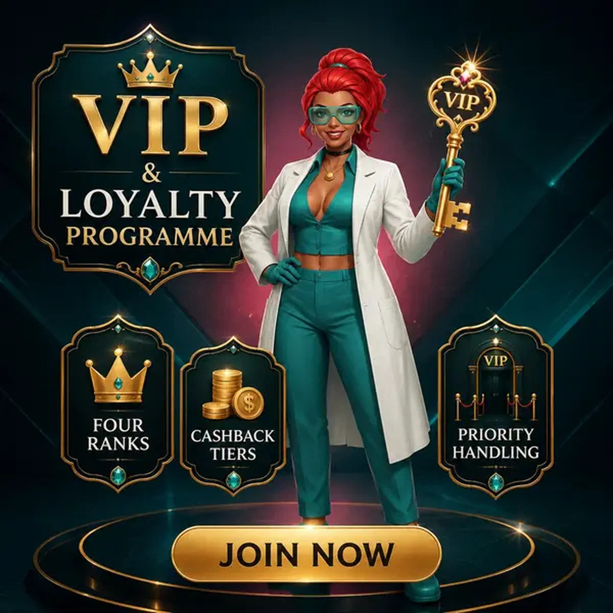 Guide VIP confiant chez Boomzino tenant une clé dorée vers le programme de fidélité exclusif